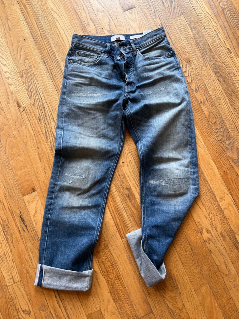 Banana Republic Distressed Selvedge Straight Jeans